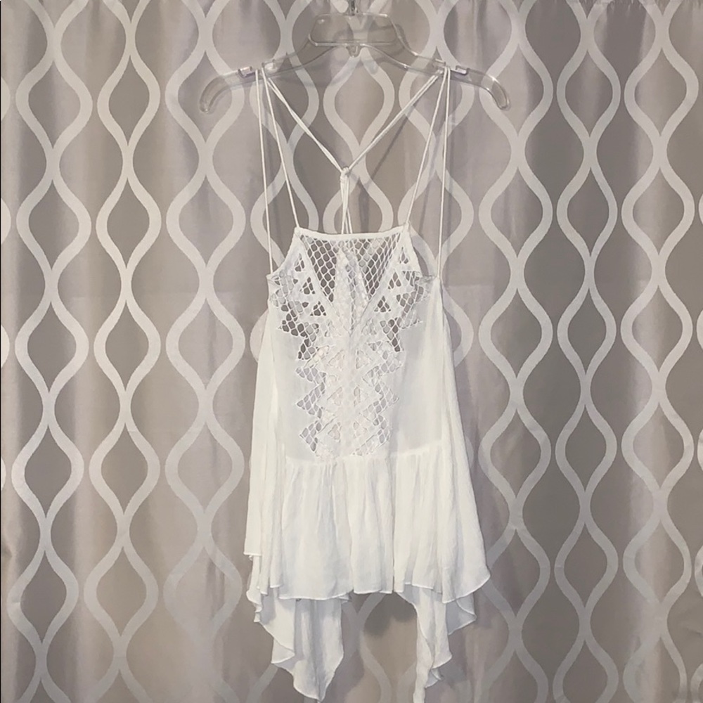 White Cutout Lace Top
